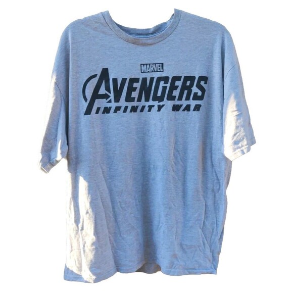 Avengers Mens T-Shirt Infinity War Simple Word Logo Gray 2XL 2X Marvel Shirt Top - Picture 2 of 8